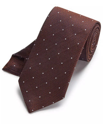 Brown Micro Dot Silk Tie
