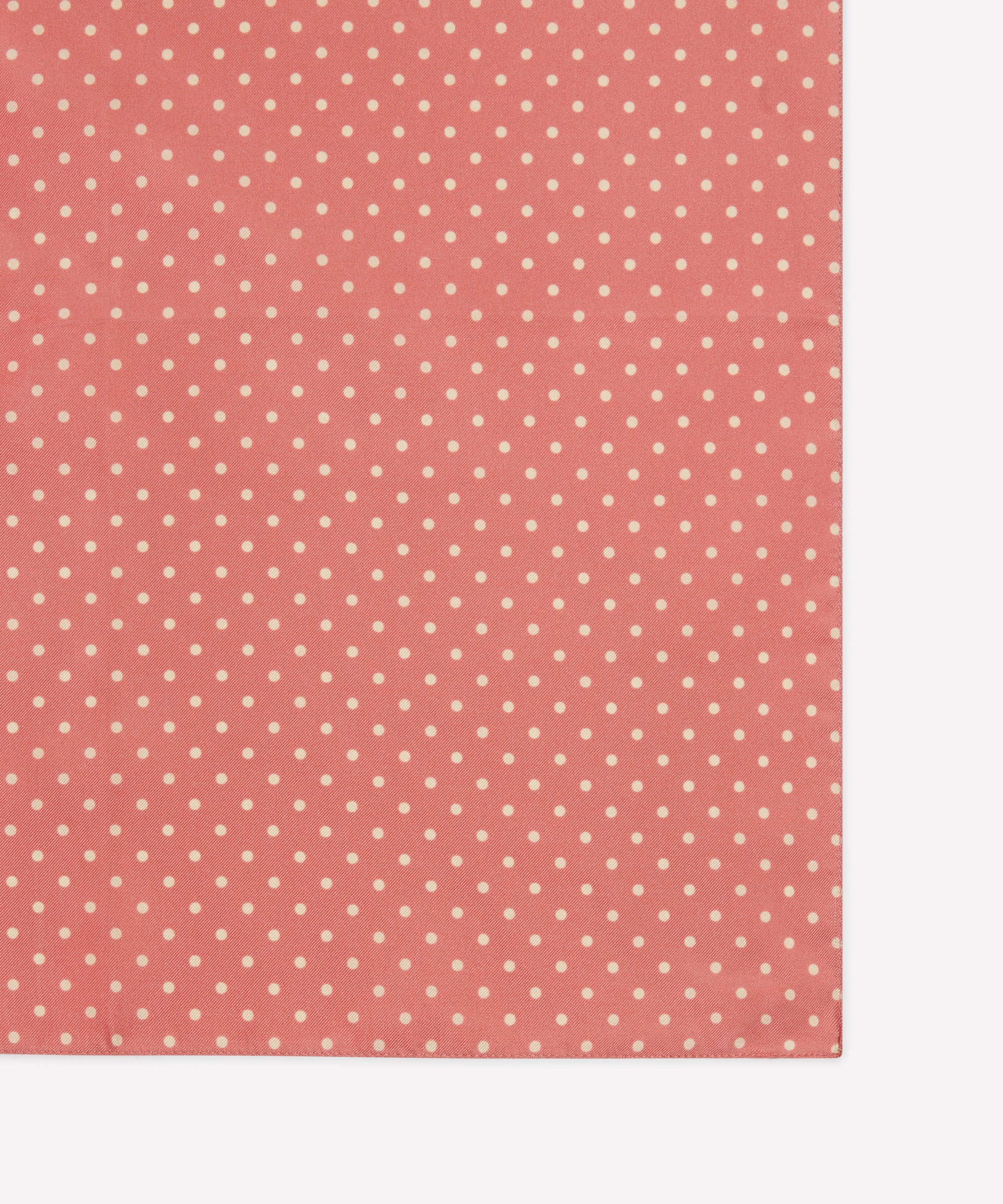 Pink & Neutral Polka Dot Silk Pocket Square