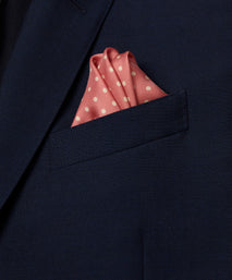 Pink & Neutral Polka Dot Silk Pocket Square