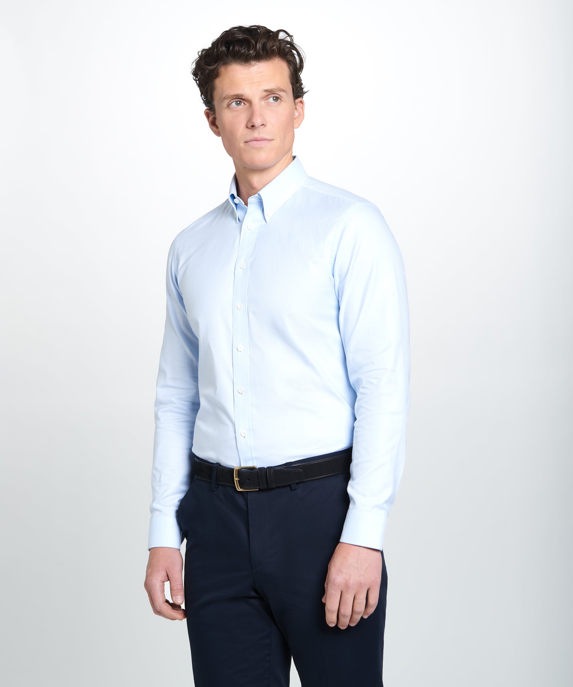 Pale Blue Tailored Fit Smart Casual Button Down Weekend Oxford Shirt