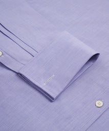 Blue Classic Fit Double Cuff End on End Formal Shirt
