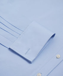 Pale Blue Slim Fit Double Cuff Ramses Poplin Formal Shirt