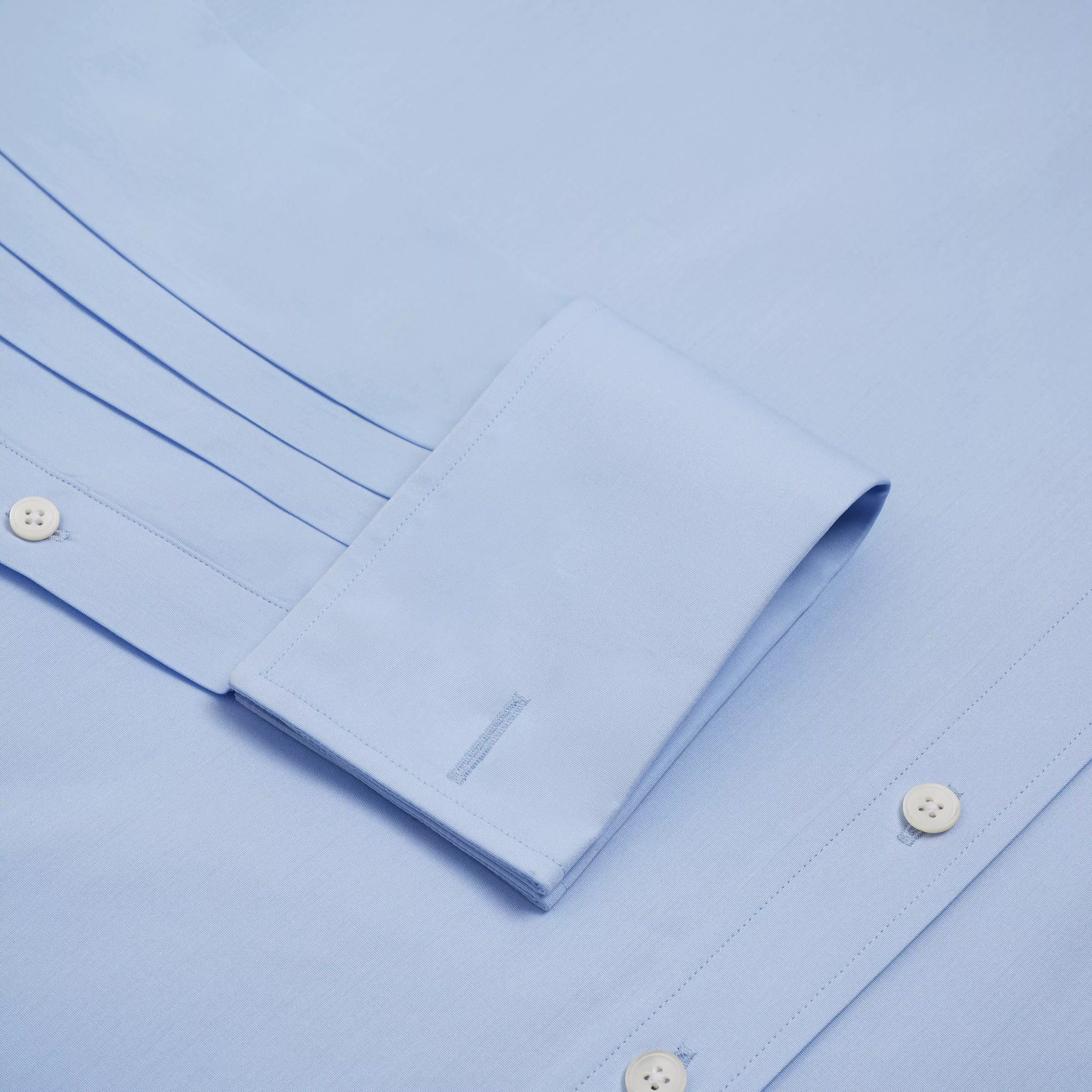 Pale Blue Slim Fit Double Cuff Ramses Poplin Formal Shirt