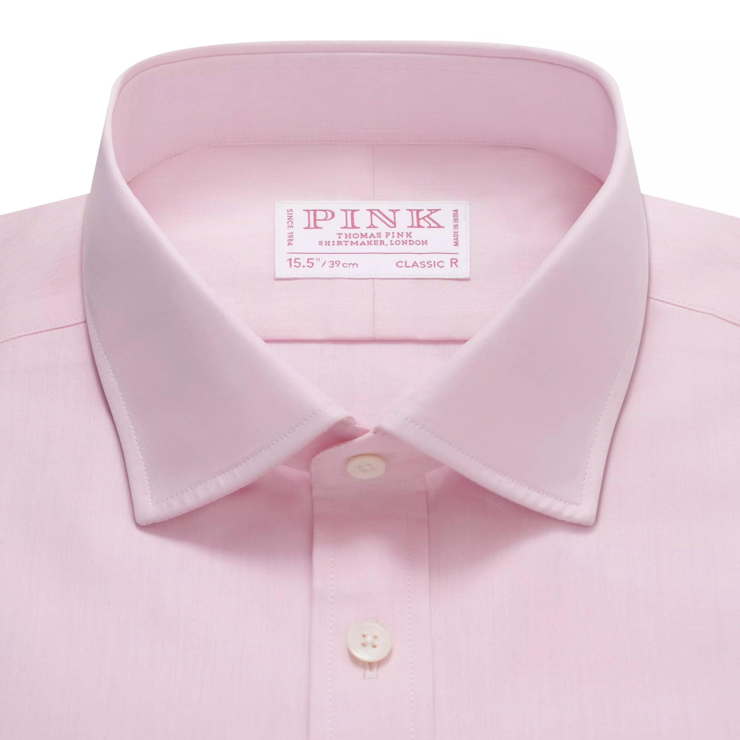 Pale Pink Classic Fit Double Cuff Poplin Formal Shirt