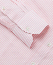 Pale Pink & White Classic Fit Provence Slubbed Bengal Formal Shirt