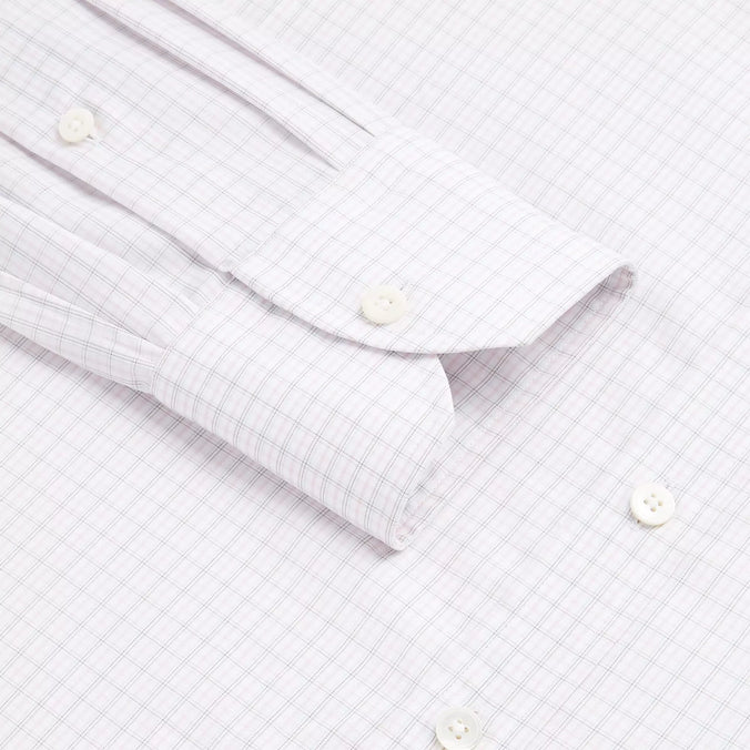 Pale Pink & Grey Classic Fit Shadow Casual Check Formal Shirt