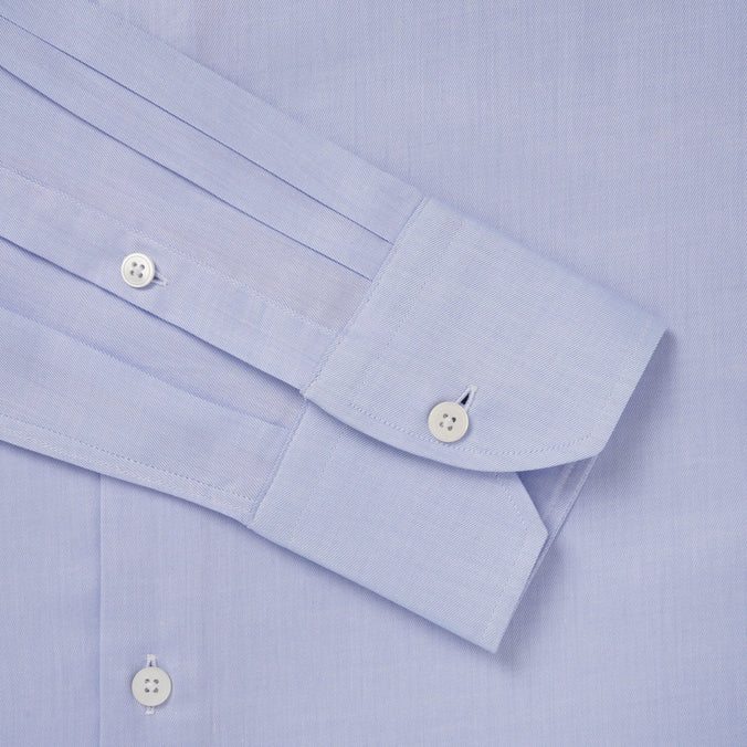 Blue & White Slim Fit Bi-Colour Twill Formal Shirt