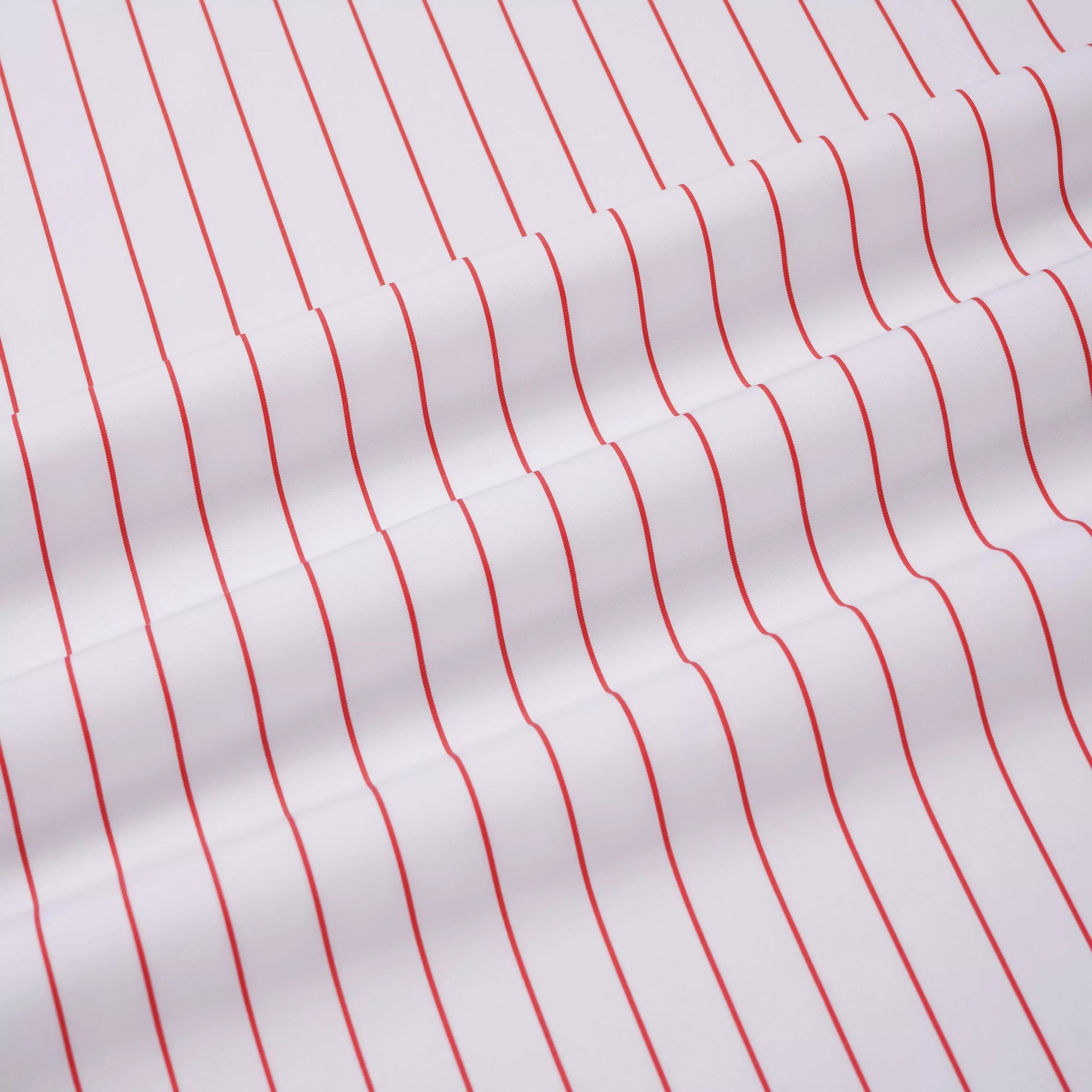 White & Red Tailored Fit Formal Wide Pin Stripe Shirt