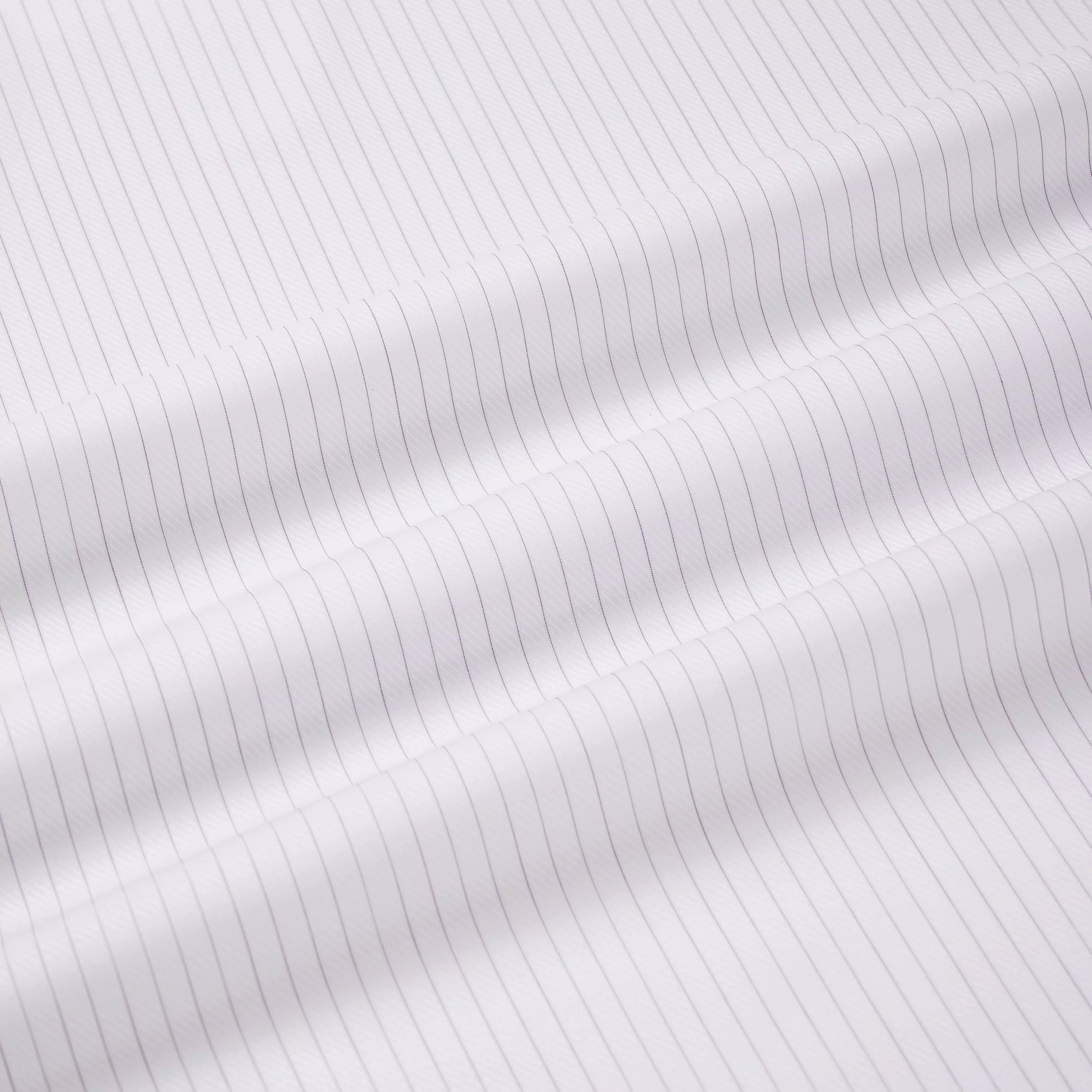 White & Purple Tailored Fit Broken Twill Stripe Formal Shirt