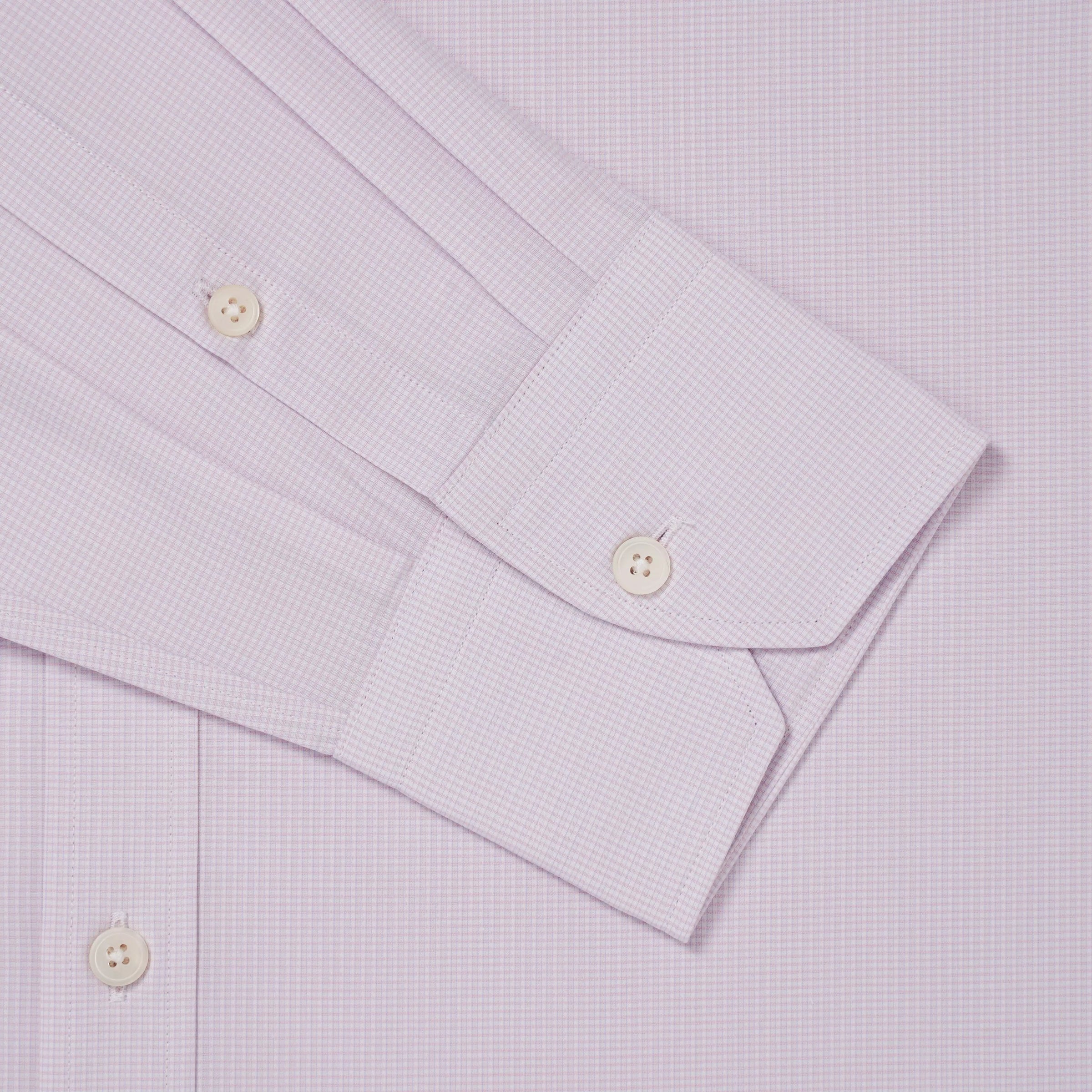 Pale Pink Tailored Fit Micro Check Formal Shirt