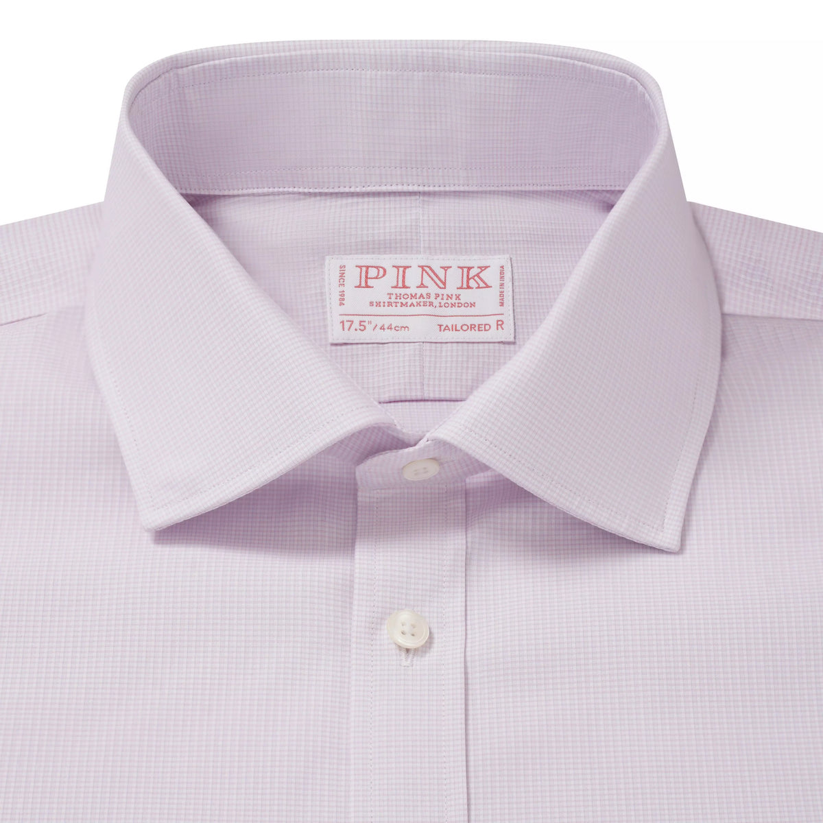Pale Pink Tailored Fit Micro Check Formal Shirt