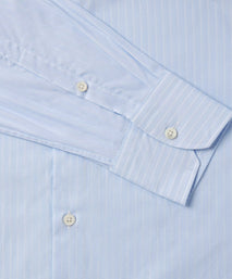 Pale Blue & White Tailored Fit Poplin Stripe Formal Shirt