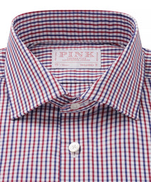 White & Multi Tailored Fit Gingham Twill Check Formal Shirt