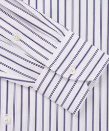 White & Navy Tailored Fit Multi Stripe Formal Shirt