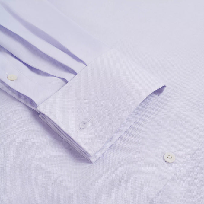Lilac Classic Fit Double Cuff Plain Dobby Formal Shirt