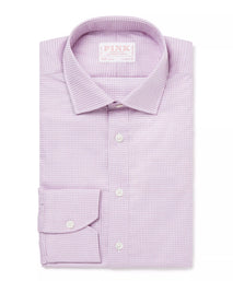 Pale Pink & White Classic Fit Micro Check Formal Shirt