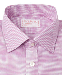 Pale Pink & White Classic Fit Micro Check Formal Shirt