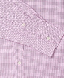 Pale Pink & White Classic Fit Micro Check Formal Shirt