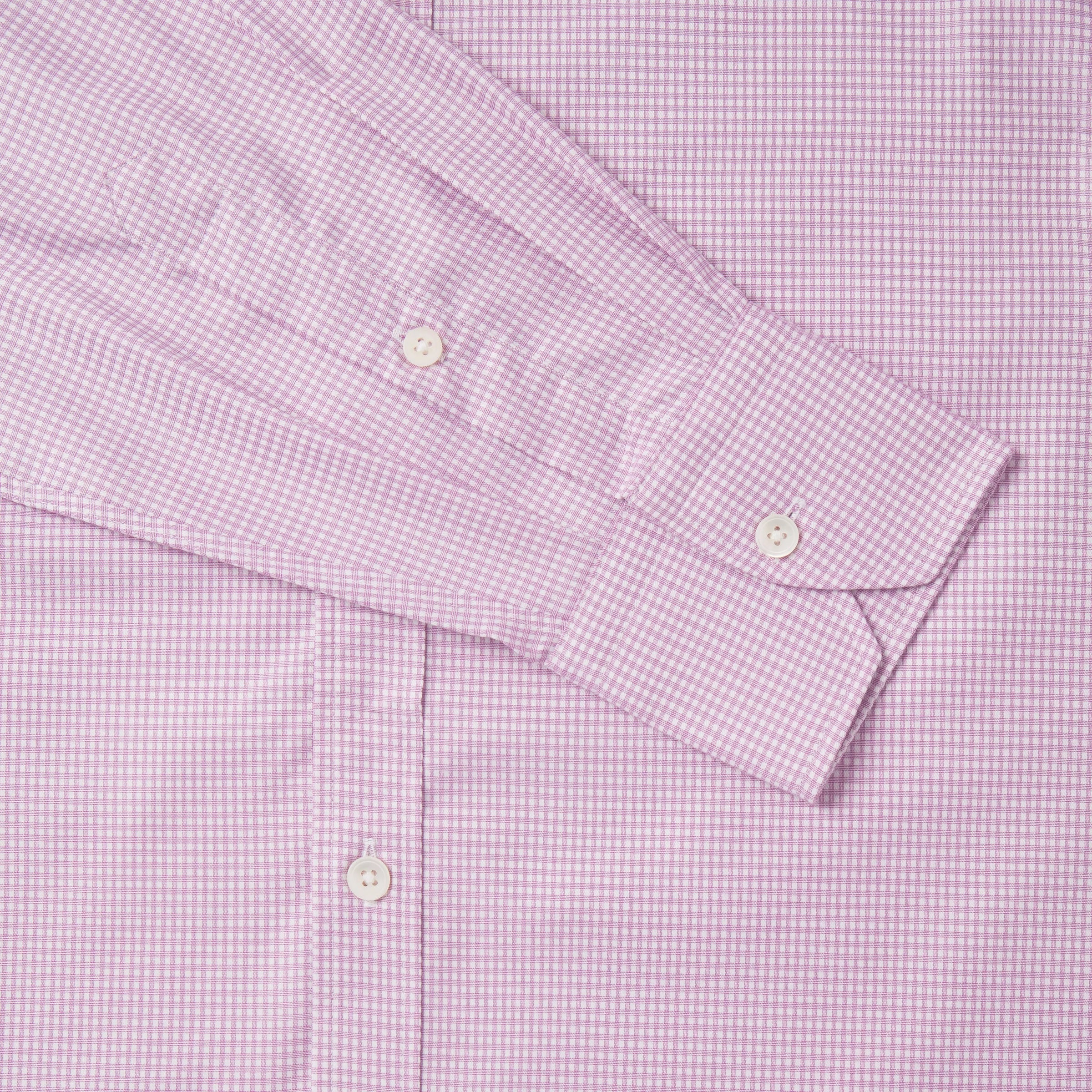 Pale Pink & White Classic Fit Micro Check Formal Shirt