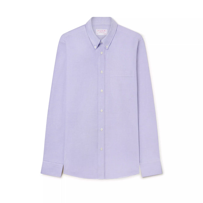 Blue Tailored Fit Smart Casual Button Down Open Weave Oxford Shirt
