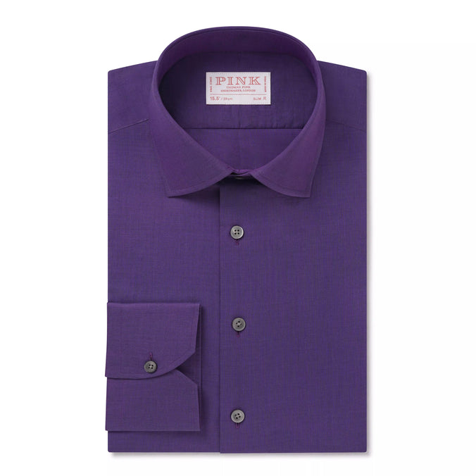 Purple Slim Fit Lightweight End on End Formal Shirt